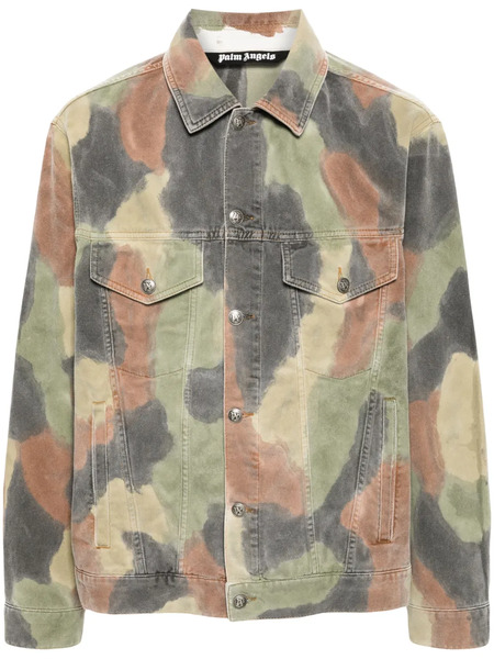  Palm Angels Camouflage-pattern Denim Jacket - Green 