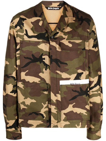  Palm Angels Camouflage-print Cotton Jacket - Green 