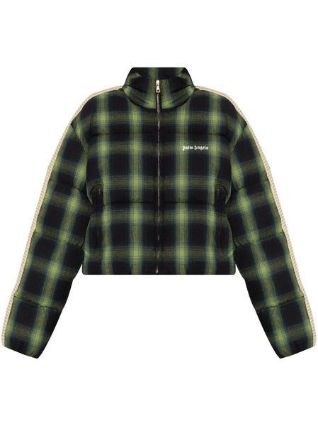  Palm Angels Check-pattern Puffer Jacket - Black 