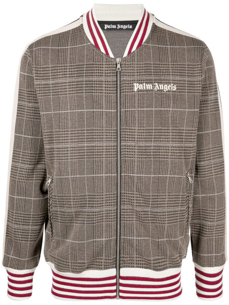  Palm Angels Checked Bomber Jacket - Brown 