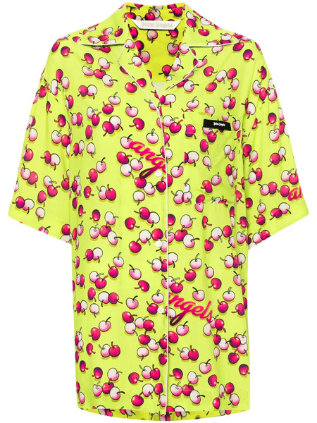  Palm Angels Cherries-patterned Short-sleeved Shirt - Green 