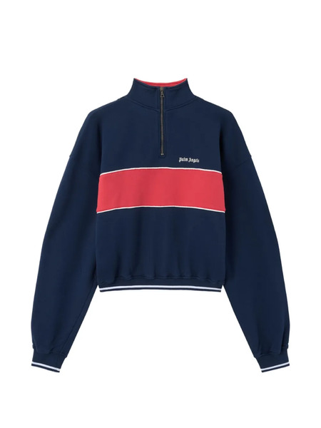  Palm Angels Classic Logo Half-zip Sweatshirt - Blue 