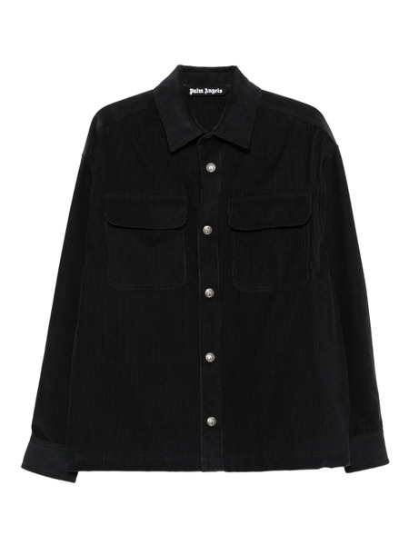  Palm Angels Corduroy Button-fastening Overshirt - Grey 
