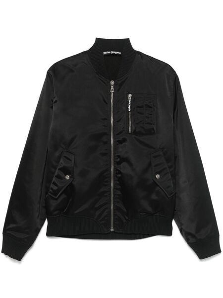  Palm Angels Curved-logo Bomber Jacket - Black 