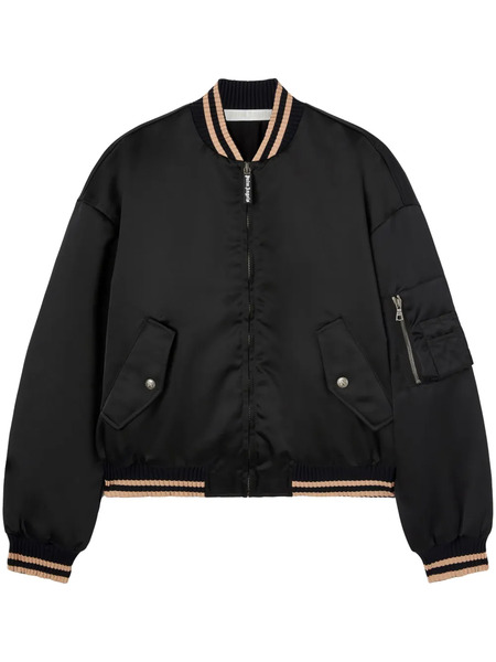  Palm Angels Curved Logo Bomber Jacket - Black 