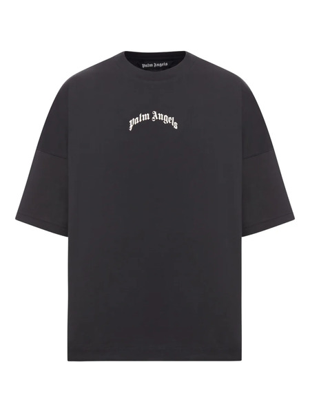  Palm Angels Curved Logo T-shirt - Black 