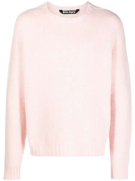  Palm Angels Curved-logo Wool-blend Jumper - Pink 