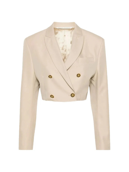  Palm Angels Double-breasted Cropped Blazer - Neutrals 