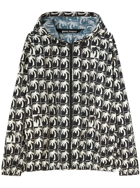  Palm Angels Dripping Palm Hooded Jacket - Black 