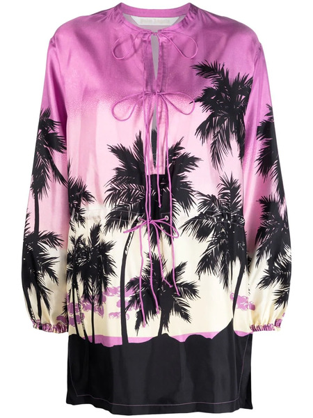  Palm Angels Graphic-print Long-sleeve Top - Purple 