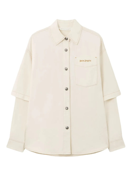  Palm Angels Hybrid Buttoned Overshirt - Neutrals 