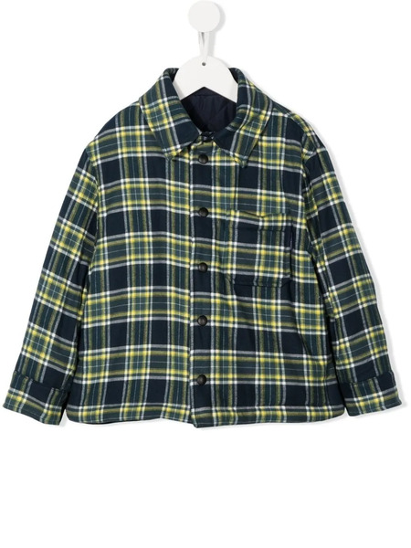  Palm Angels Kids Check-pattern Jacket - Blue 