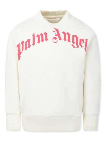  Palm Angels Kids Logo-print Sweatshirt - Neutrals 