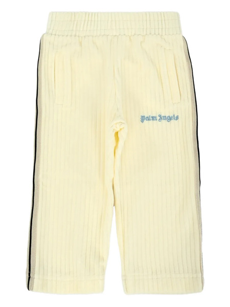  Palm Angels Kids Ribbed-panel Side-stripe Trousers - Neutrals 