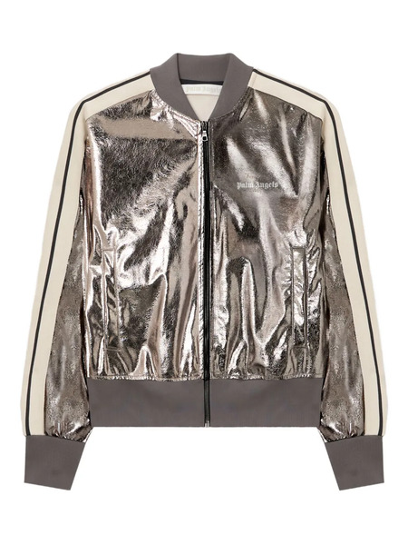  Palm Angels Laminated Logo Sweatshirt - Silver 