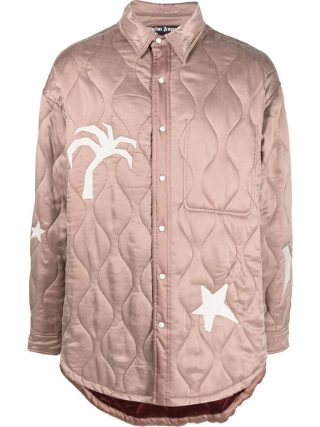  Palm Angels Life Is Palm Quilted Jacket - Neutrals 