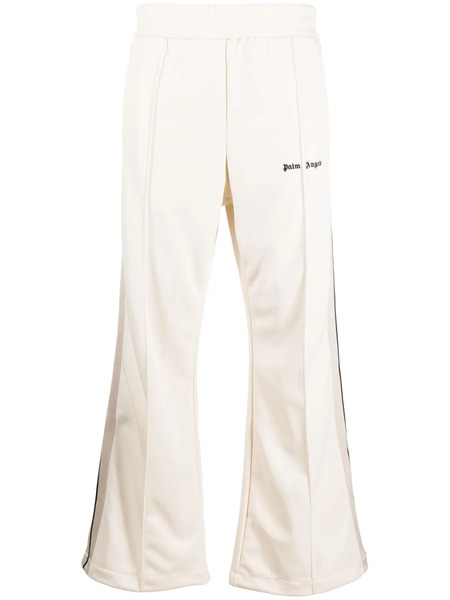  Palm Angels Logo-embroidered Flared Track Pants - Neutrals 