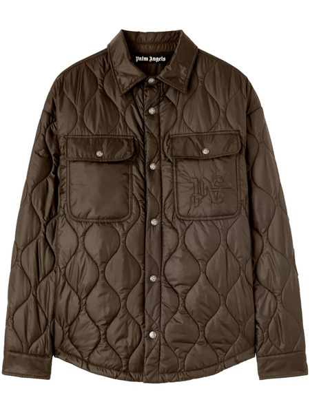  Palm Angels Logo-embroidered Quilted Jacket - Green 