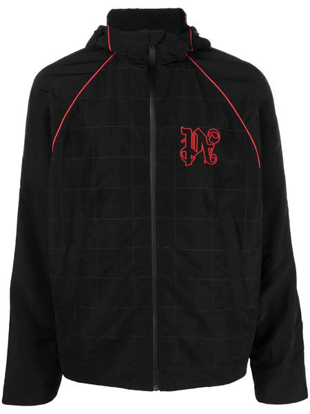  Palm Angels Logo-embroidered Shell Jacket - Black 
