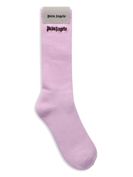  Palm Angels Logo-embroidered Socks - Purple 