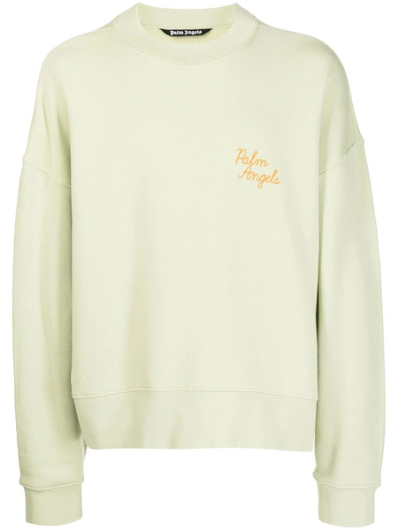  Palm Angels Logo-embroidered Sweatshirt - Green 