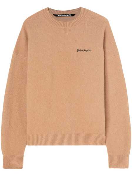  Palm Angels Logo-embroidered Wool-blend Jumper - Neutrals 