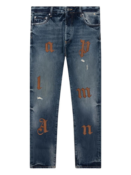  Palm Angels Logo-patch Jeans - Blue 