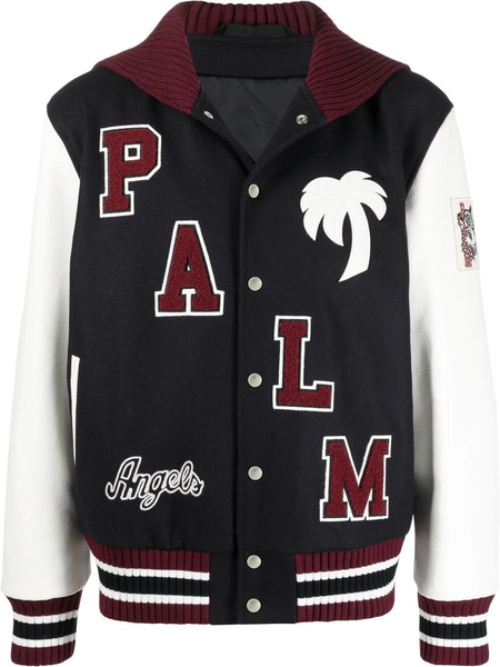  Palm Angels Logo-patch Varsity Jacket - Blue 