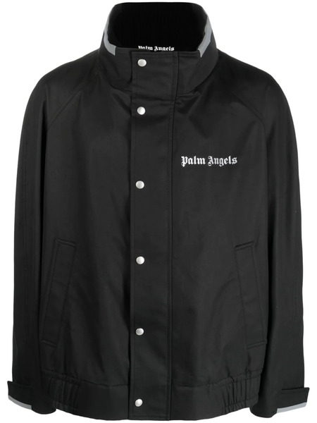  Palm Angels Logo-print Button-fastening Jacket - Black 