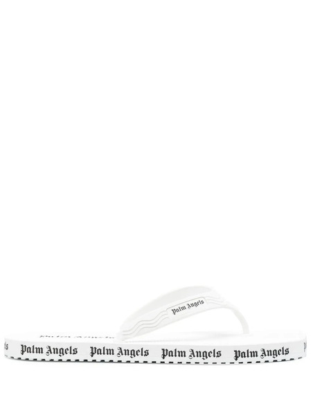  Palm Angels Logo-print Flip Flops - White 