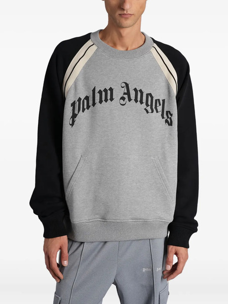  Palm Angels Logo Stripe Sweatshirt - Grey 
