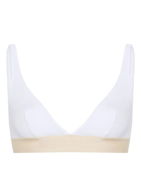  Palm Angels Logo-tape Triangle Bra - White 