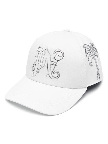  Palm Angels Milano Studded Baseball Cap - White 