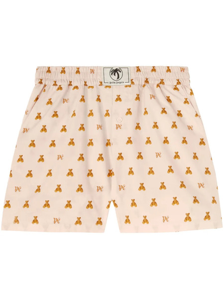  Palm Angels Mini Bear Monogram Shorts - Pink 