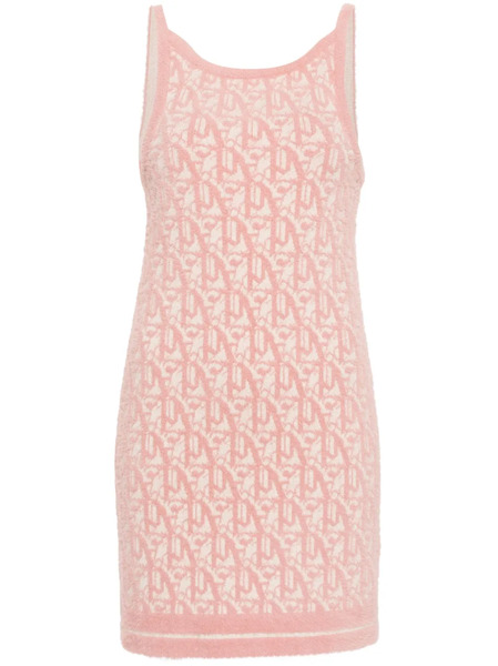  Palm Angels Monogram-jacquard Knitted Minidress - Pink 