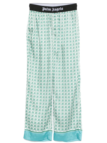  Palm Angels Monogram-print Trousers - Green 