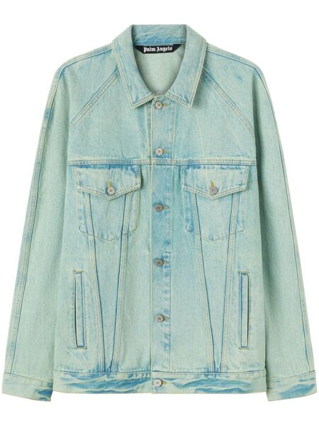  Palm Angels Overdyed Denim Jacket - Green 