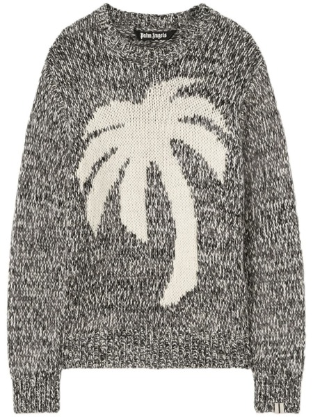  Palm Angels Palm Mélange-effect Jumper - Grey 