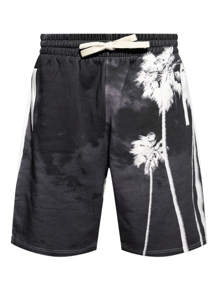  Palm Angels Palm-tree Print Drawstring Shorts - Black 