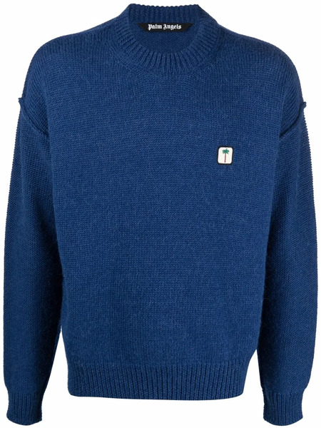  Palm Angels Pxp Logo-patch Jumper - Blue 