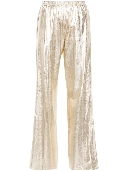  Palm Angels Side-stripe Leather Track Pants - Gold 