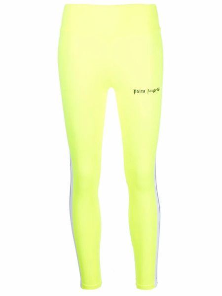  Palm Angels Side-stripe Logo Leggings - Yellow 