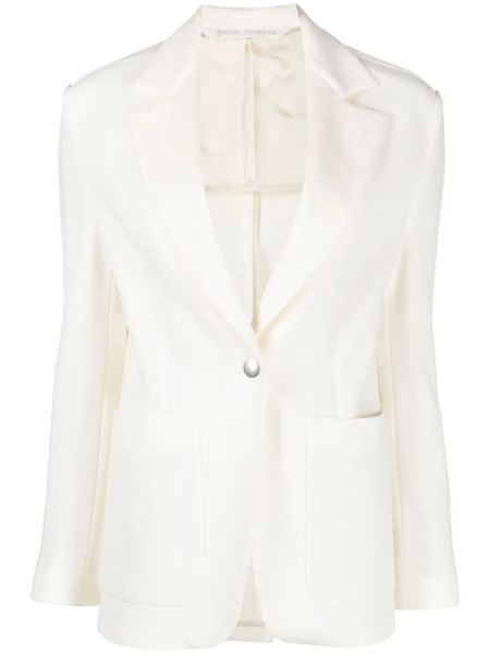  Palm Angels Side-stripe Notched-lapels Blazer - White 