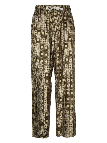  Palm Angels Silk Pajama Pants - Neutrals 