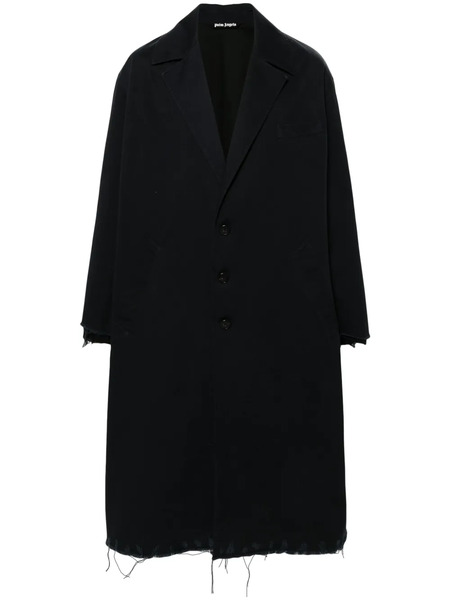  Palm Angels Single-breasted Twill Coat - Blue 
