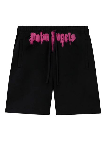  Palm Angels Sprayed Logo Shorts - Black 
