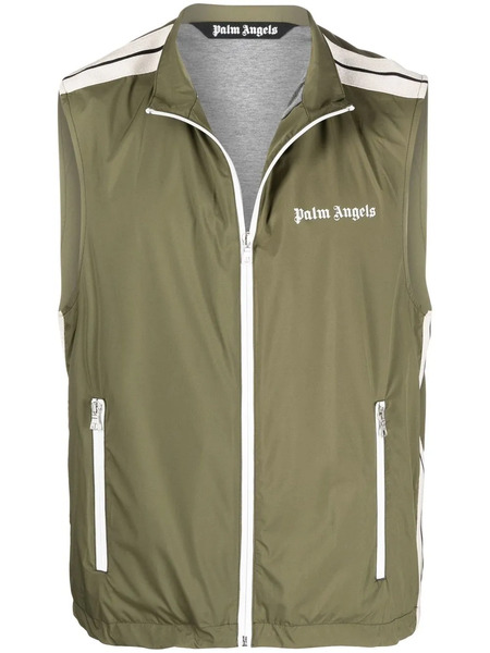  Palm Angels Stripe-trim Gilet Jacket - Green 