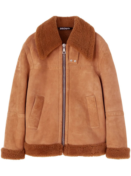  Palm Angels University Shearling Jacket - Brown 