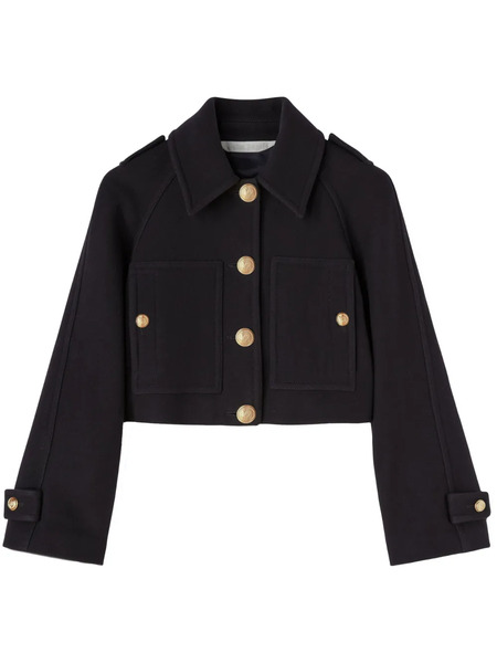  Palm Angels Virgin-wool Blend Cropped Coat - Blue 