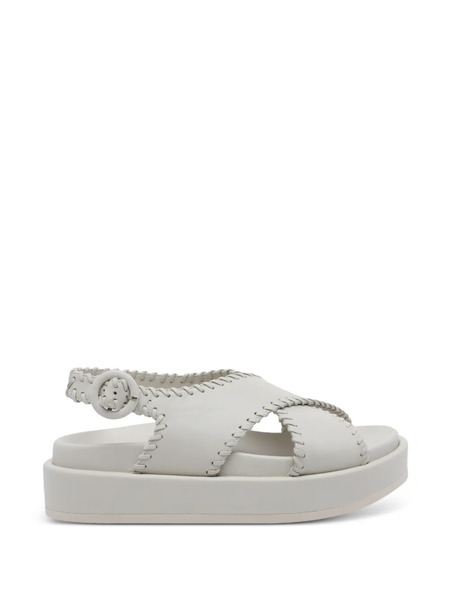  Paloma Barceló Buckle Leather Sandals - Neutrals 